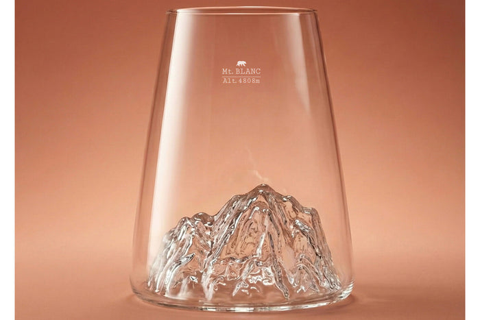 Verre à spiritueux long Alaskan Maker Topographic Mont Blanc en verre cristallin