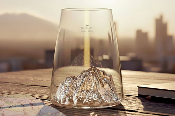Verre à spiritueux long Alaskan Maker Topographic Mont Blanc en verre cristallin