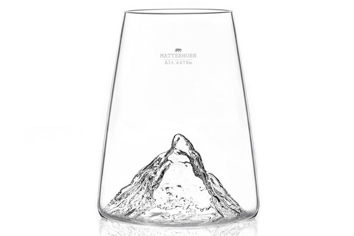 Verre à spiritueux long Alaskan Maker Topographic Mont Cervin en verre cristallin