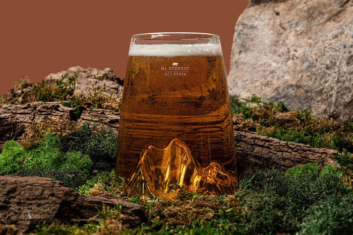 Verre à spiritueux long Alaskan Maker Topographic Mont Everest en verre critsallin