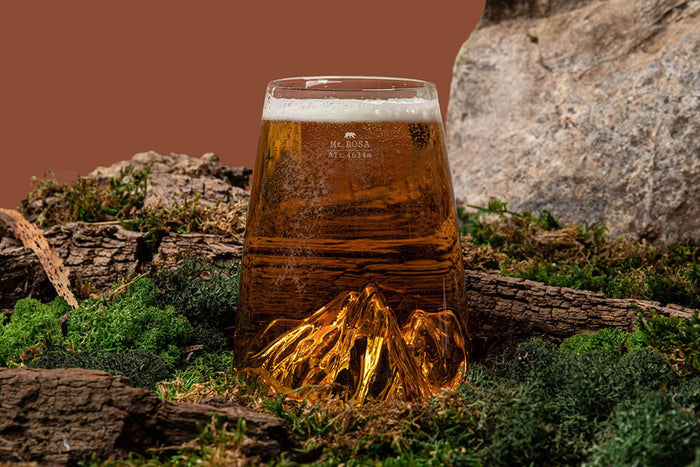 Verre à spiritueux long Alaskan Maker Topographic Mont Rosa en verre cristallin