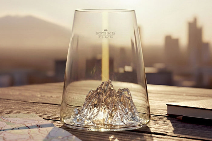 Verre à spiritueux long Alaskan Maker Topographic Mont Rosa en verre cristallin