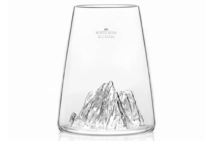 Verre à spiritueux long Alaskan Maker Topographic Mont Rosa en verre cristallin