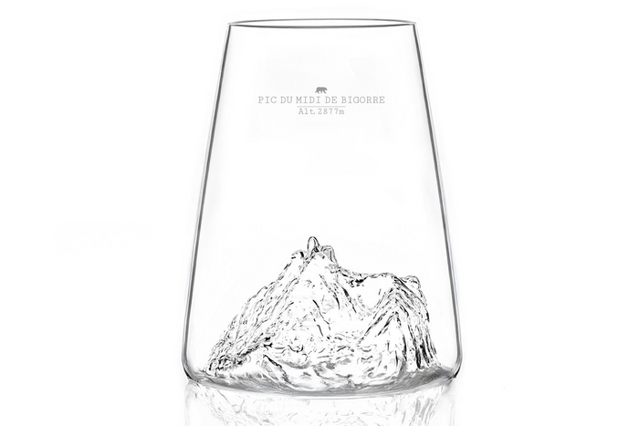 Verre à spiritueux long Alaskan Maker Topographic Pic du midi de Bigorre en verre cristallin