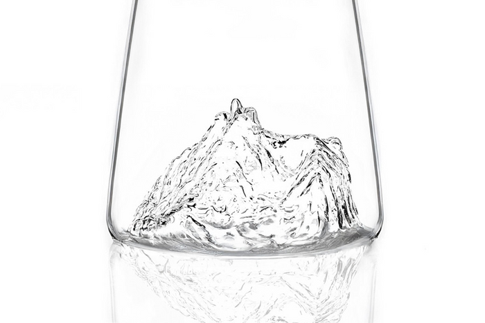 Verre à spiritueux long Alaskan Maker Topographic Pic du midi de Bigorre en verre cristallin
