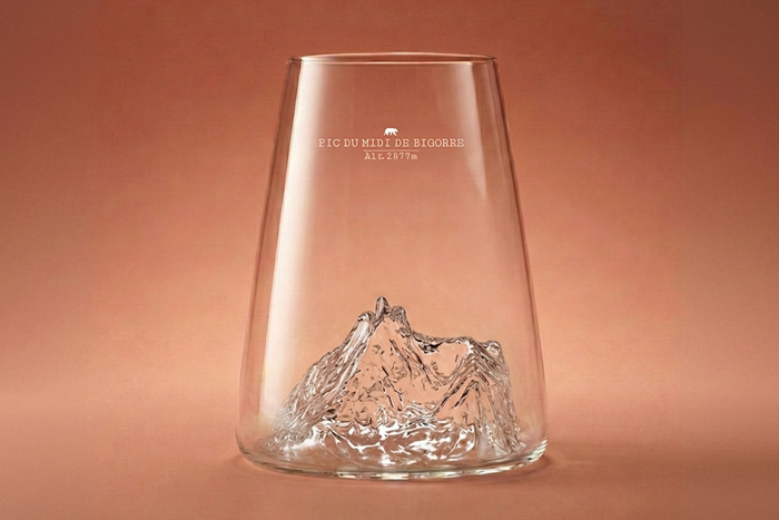 Verre à spiritueux long Alaskan Maker Topographic Pic du midi de Bigorre en verre cristallin