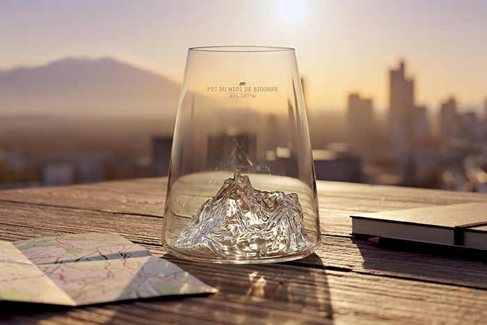 Verre à spiritueux long Alaskan Maker Topographic Pic du midi de Bigorre en verre cristallin