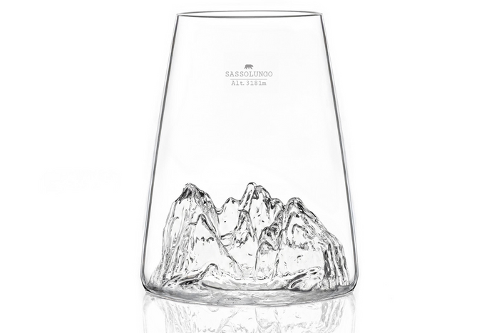 Verre à spiritueux long Alaskan Maker Topographic Sassolungo en verre cristallin