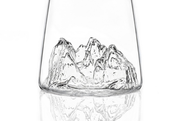 Verre à spiritueux long Alaskan Maker Topographic Sassolungo en verre cristallin