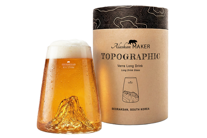 Verre à spiritueux long Alaskan Maker Topographic Seoraksan en verre cristallin