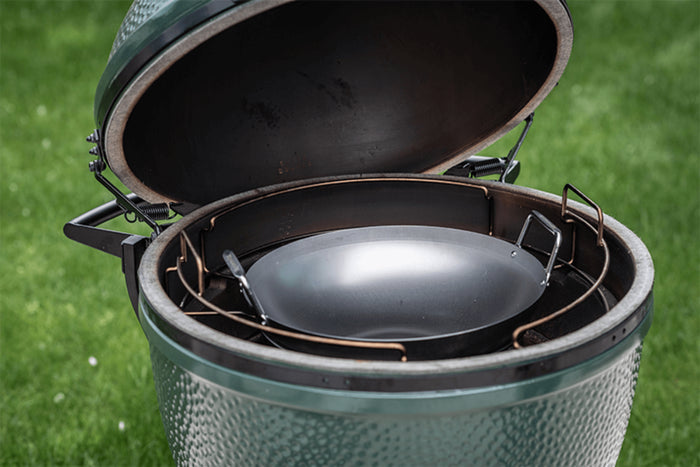 Wok en acier au carbone pour Big Green Egg Large et XLarge 40cm + spatule en bambou